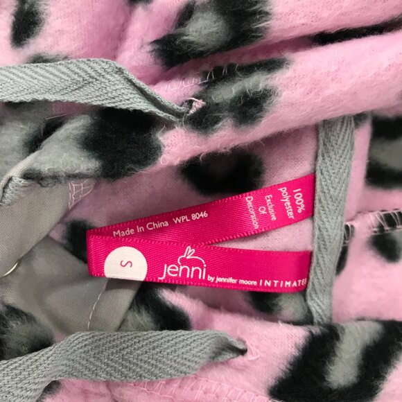 Pink Animal Print Fleece Footed Pajamas Hooded Women S, Jennifer Moore Jenni - Picture 11 of 12